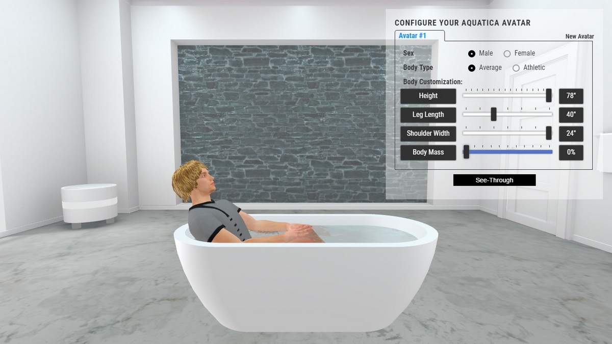 Gloria Bathtub 3D Body Position